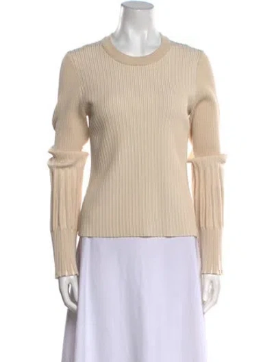 Pre-owned Simkhai Crew Neck Long Sleeve Top In Neutral