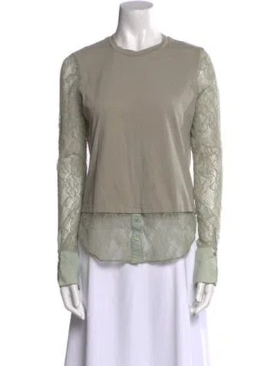 Pre-owned Simkhai Crew Neck Long Sleeve Top In Neutral