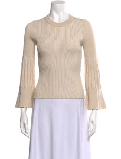 Pre-owned Simkhai Crew Neck Long Sleeve Top In Neutral