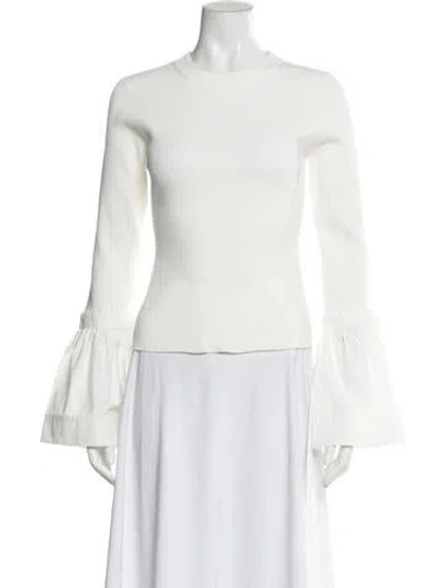 Pre-owned Simkhai Crew Neck Long Sleeve Top In Neutral