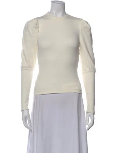 Pre-owned Simkhai Crew Neck Long Sleeve Top In Neutral