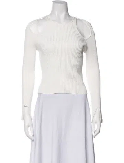 Pre-owned Simkhai Crew Neck Long Sleeve Top In Neutrals