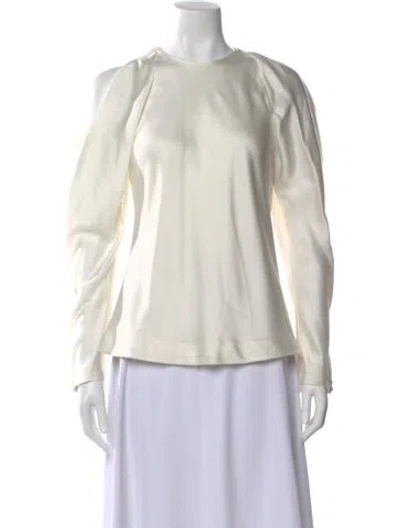 Pre-owned Simkhai Crew Neck Long Sleeve Top W/ Tags In White