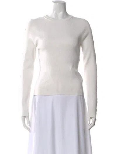 Pre-owned Simkhai Crew Neck Long Sleeve Top In White