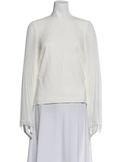 Pre-owned Simkhai Crew Neck Long Sleeve Top In White