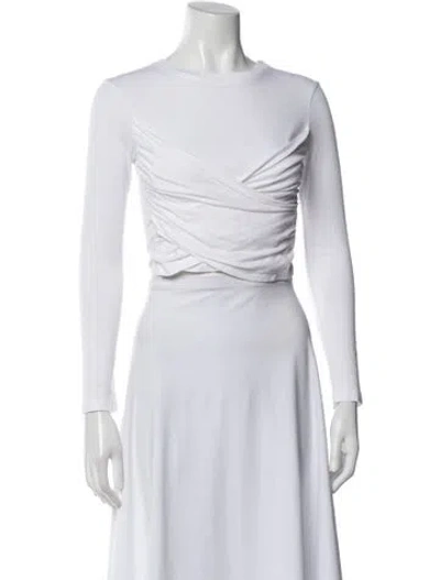 Pre-owned Simkhai Crew Neck Long Sleeve Top In White