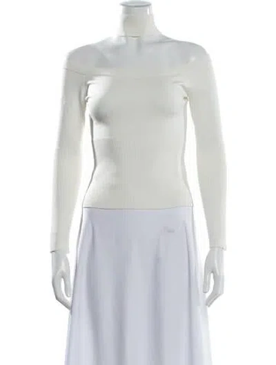 Pre-owned Simkhai Crew Neck Long Sleeve Top In White