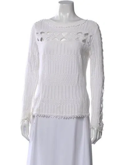 Pre-owned Simkhai Crew Neck Long Sleeve Top In White