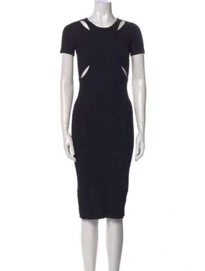 Pre-owned Simkhai Crew Neck Midi Length Dress In Black