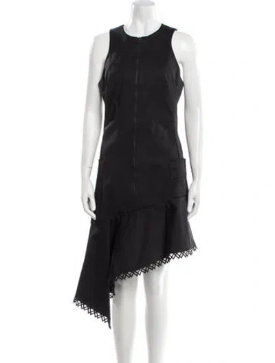 Pre-owned Simkhai Crew Neck Midi Length Dress In Black