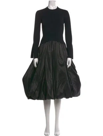 Pre-owned Simkhai Crew Neck Midi Length Dress In Black