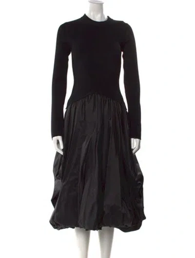 Pre-owned Simkhai Crew Neck Midi Length Dress In Black