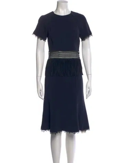 Pre-owned Simkhai Crew Neck Midi Length Dress In Blue