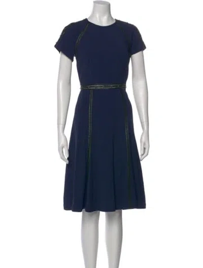 Pre-owned Simkhai Crew Neck Midi Length Dress In Blue