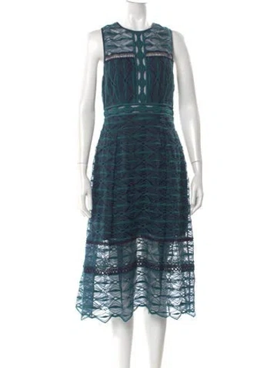 Pre-owned Simkhai Crew Neck Midi Length Dress In Blue