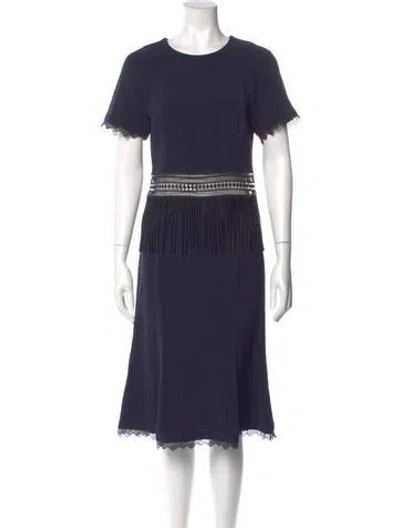 Pre-owned Simkhai Crew Neck Midi Length Dress In Blue