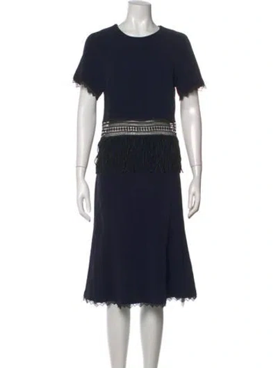 Pre-owned Simkhai Crew Neck Midi Length Dress In Blue