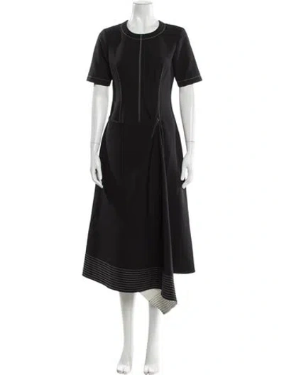 Pre-owned Simkhai Crew Neck Midi Length Dress In Gray