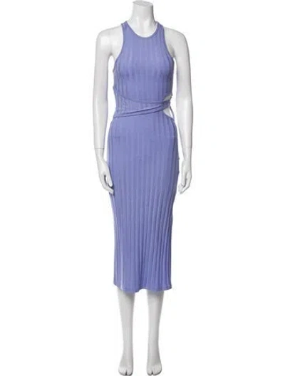 Pre-owned Simkhai Crew Neck Midi Length Dress In Purple