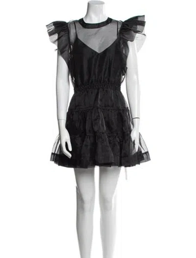 Pre-owned Simkhai Crew Neck Mini Dress In Black