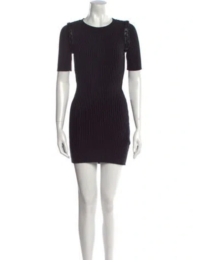Pre-owned Simkhai Crew Neck Mini Dress In Black