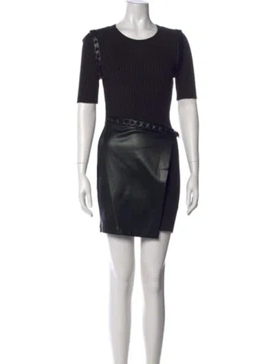 Pre-owned Simkhai Crew Neck Mini Dress In Black