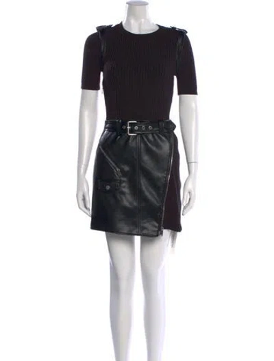 Pre-owned Simkhai Crew Neck Mini Dress In Black