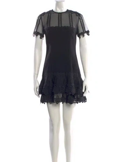 Pre-owned Simkhai Crew Neck Mini Dress In Black