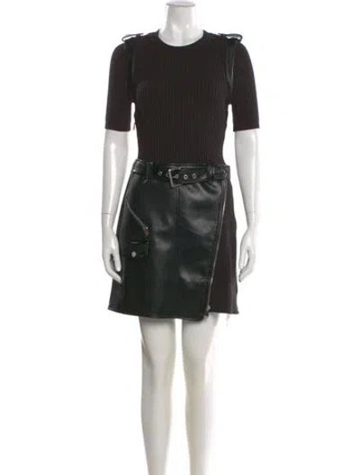 Pre-owned Simkhai Crew Neck Mini Dress In Black