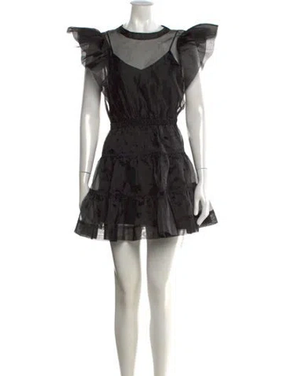 Pre-owned Simkhai Crew Neck Mini Dress In Black