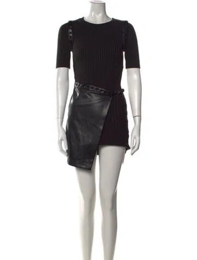 Pre-owned Simkhai Crew Neck Mini Dress In Black