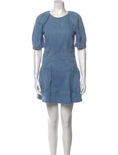 Pre-owned Simkhai Crew Neck Mini Dress In Blue