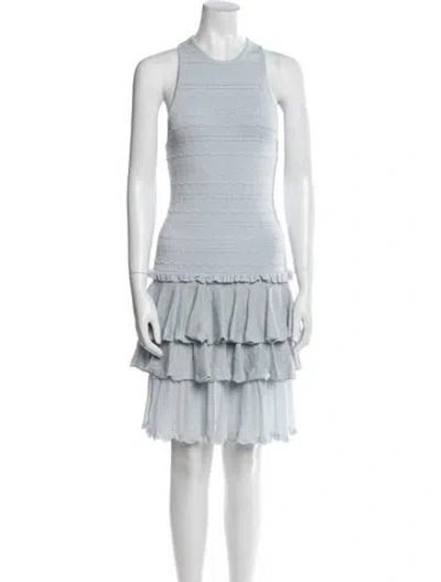 Pre-owned Simkhai Crew Neck Mini Dress In Blue