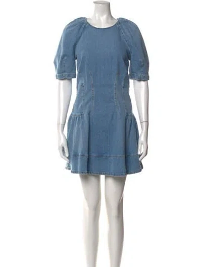 Pre-owned Simkhai Crew Neck Mini Dress In Blue