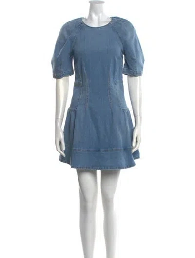 Pre-owned Simkhai Crew Neck Mini Dress In Blue