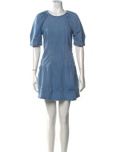 Pre-owned Simkhai Crew Neck Mini Dress In Blue