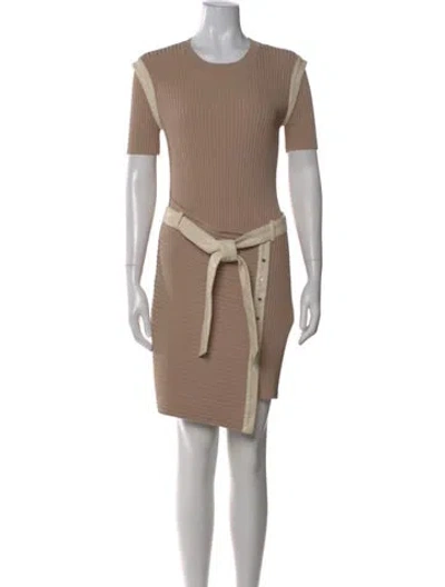 Pre-owned Simkhai Crew Neck Mini Dress In Brown