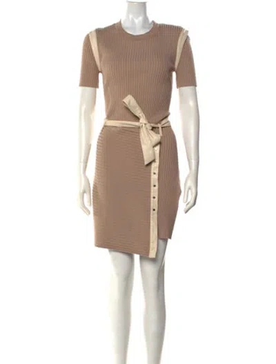 Pre-owned Simkhai Crew Neck Mini Dress In Brown
