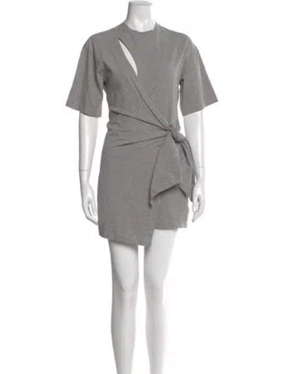 Pre-owned Simkhai Crew Neck Mini Dress In Gray