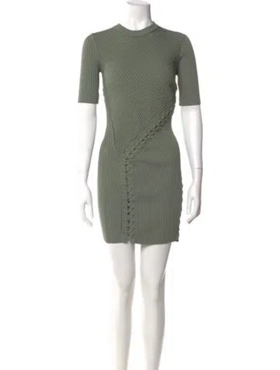 Pre-owned Simkhai Crew Neck Mini Dress In Green