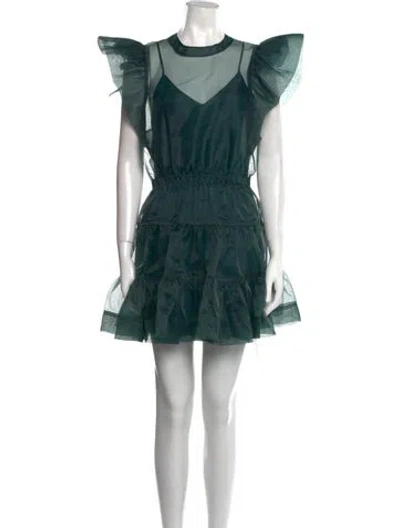 Pre-owned Simkhai Crew Neck Mini Dress In Green