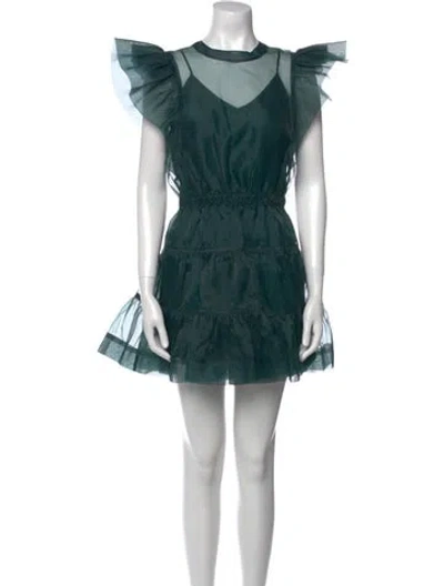 Pre-owned Simkhai Crew Neck Mini Dress In Green