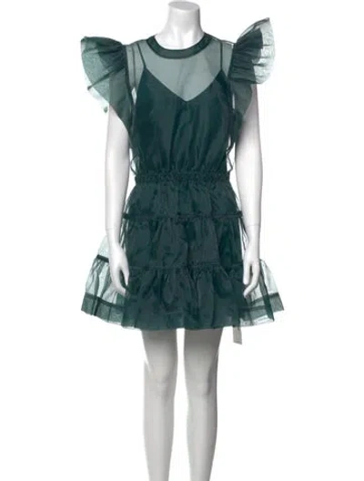 Pre-owned Simkhai Crew Neck Mini Dress In Green