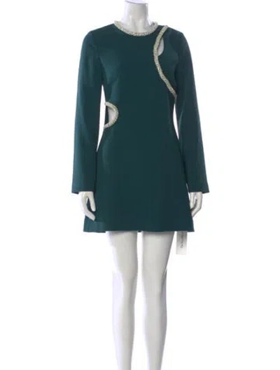 Pre-owned Simkhai Crew Neck Mini Dress In Green