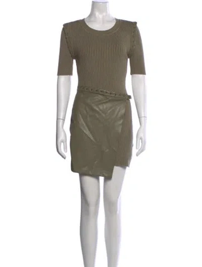 Pre-owned Simkhai Crew Neck Mini Dress In Green