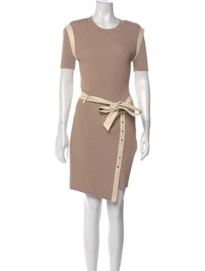 Pre-owned Simkhai Crew Neck Mini Dress In Neutral