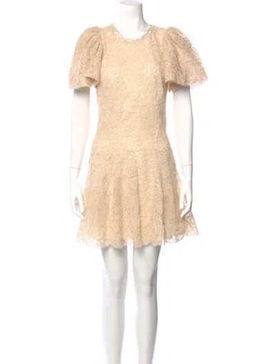Pre-owned Simkhai Crew Neck Mini Dress In Neutral