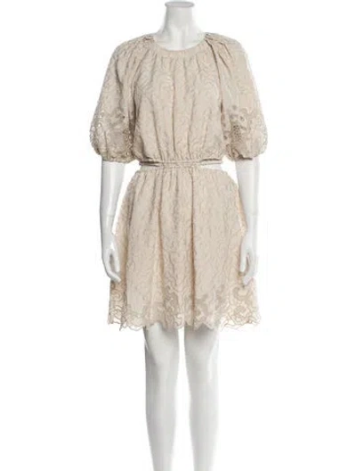 Pre-owned Simkhai Crew Neck Mini Dress In Neutral