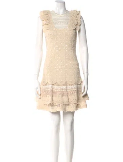 Pre-owned Simkhai Crew Neck Mini Dress In Neutral