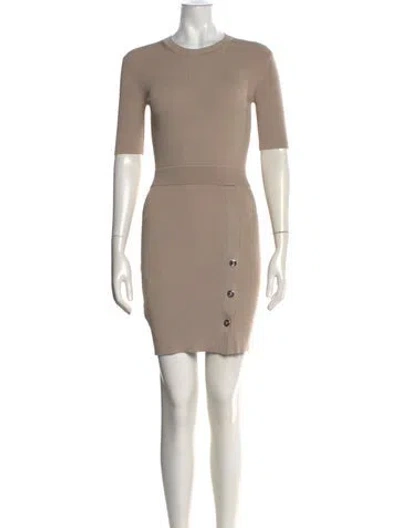 Pre-owned Simkhai Crew Neck Mini Dress In Neutral
